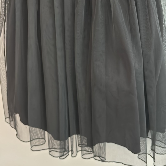 City Studio Juniors open lace 3/4 sleeve mini black cocktail dress w/ full skirt - Picture 5 of 11